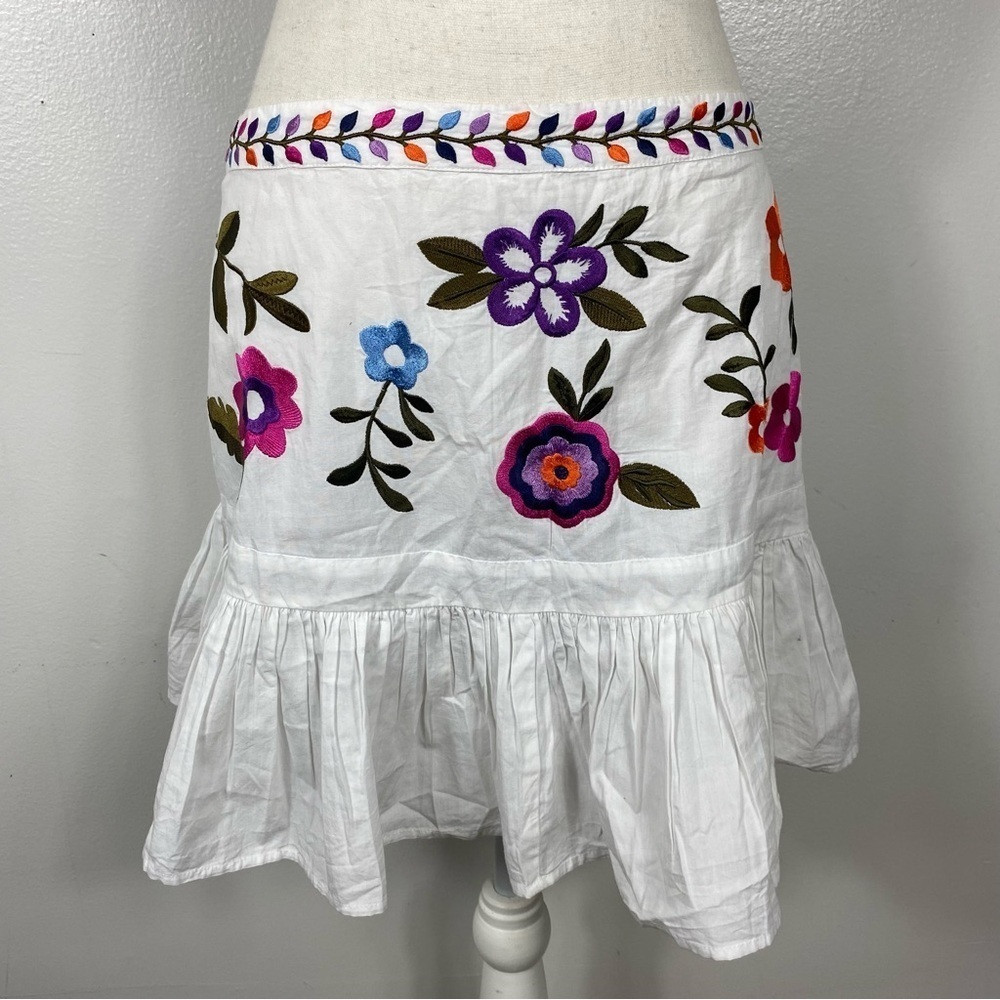 Anthropologie Mahila Floral Embroidered top and Mini Skirt set Sz S - Picture 7 of 11